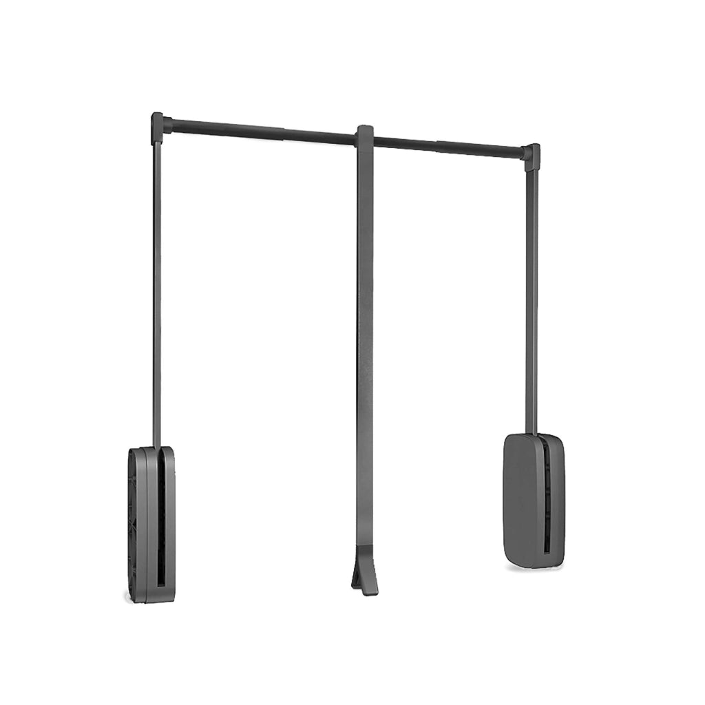 Emuca Appendiabiti per armadio Sling, 600 - 830, Titanio, Acciaio e Tecnoplastica, 1 u.