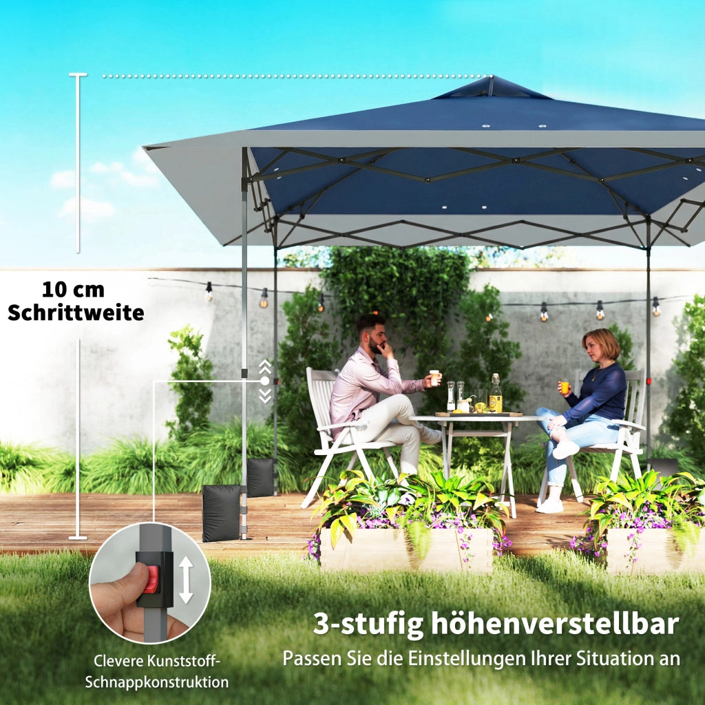 Gazebo pieghevole impermeabile 4x4m ¨C zephmum ¨C grigio