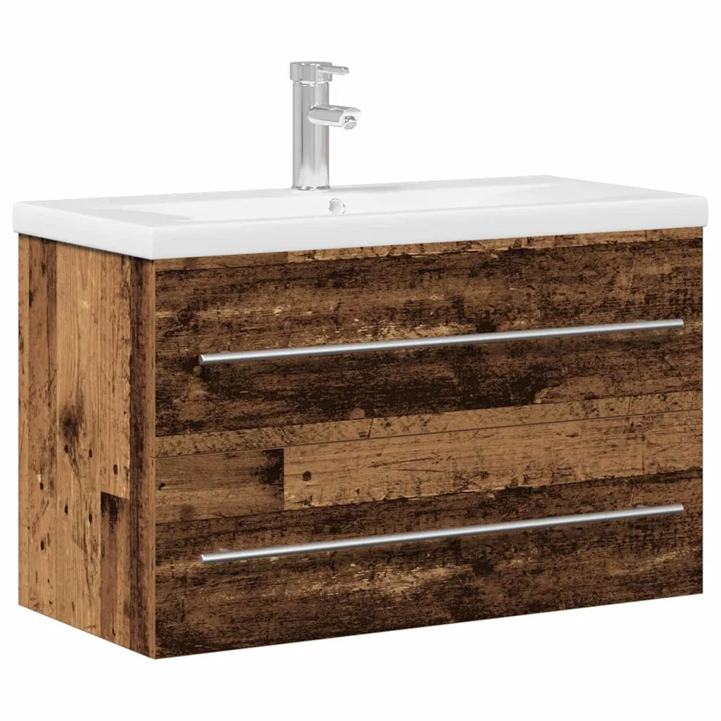 vidaXL Armadio per Lavabo da Bagno Legno vecchio 80 x 38.5 x 48 cm