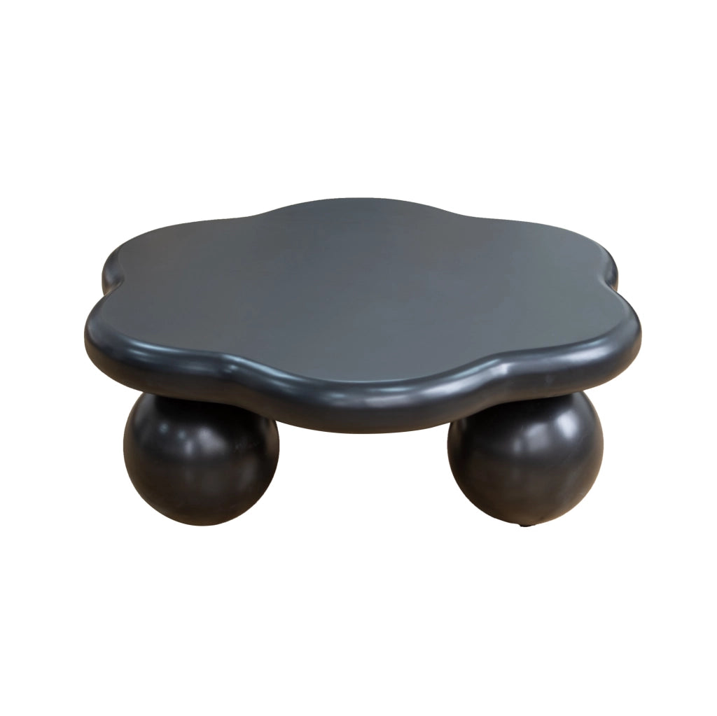 Tavolino da caffè a nuvola ?80 x H35 cm in MDF e plastica nero