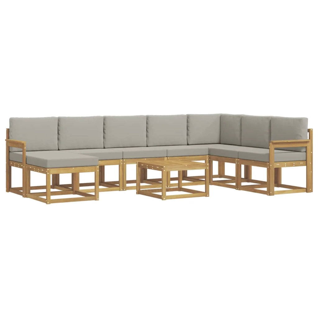 Set di divani da esterno 9 pcs Bianco e Grigio Chiaro 3388075