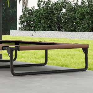 Letto per Cani Grandi Pieghevole 107x61x20 cm da Interno ed Esterno con Tessuto a Rete Marrone