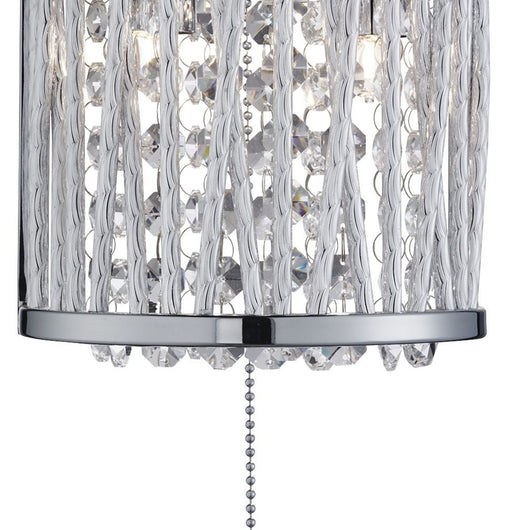 Applique Contemporanea Elisa Acciaio Cromo Vetro Trasparente 2 Luci G9