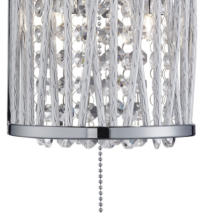 Applique Contemporanea Elisa Acciaio Cromo Vetro Trasparente 2 Luci G9