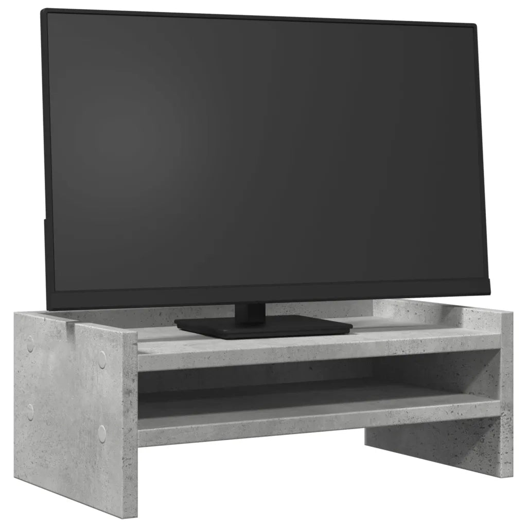 Supporto Monitor Grigio Cemento 42x24x16 cm Legno Multistrato 854718
