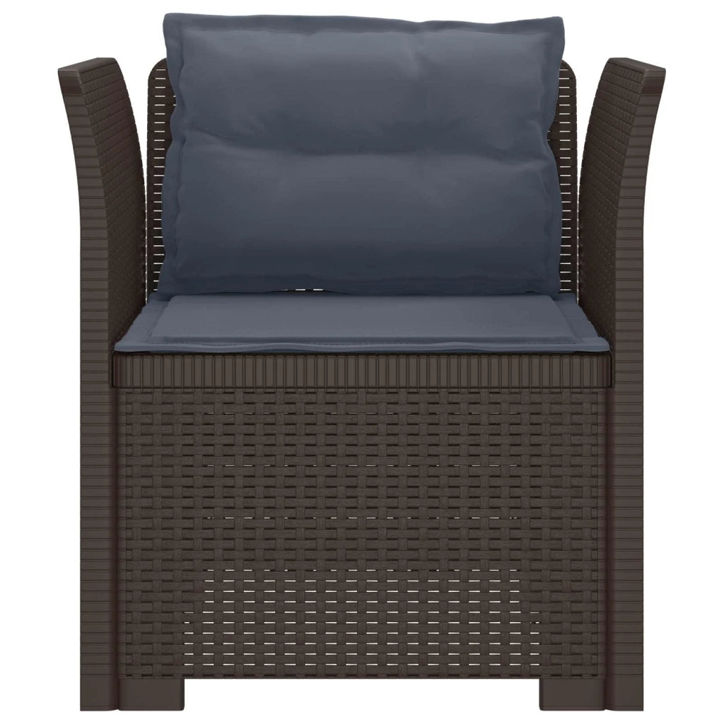 Poltrona a 1 Posto con Cuscini Aspetto Rattan PP Marrone 8011875