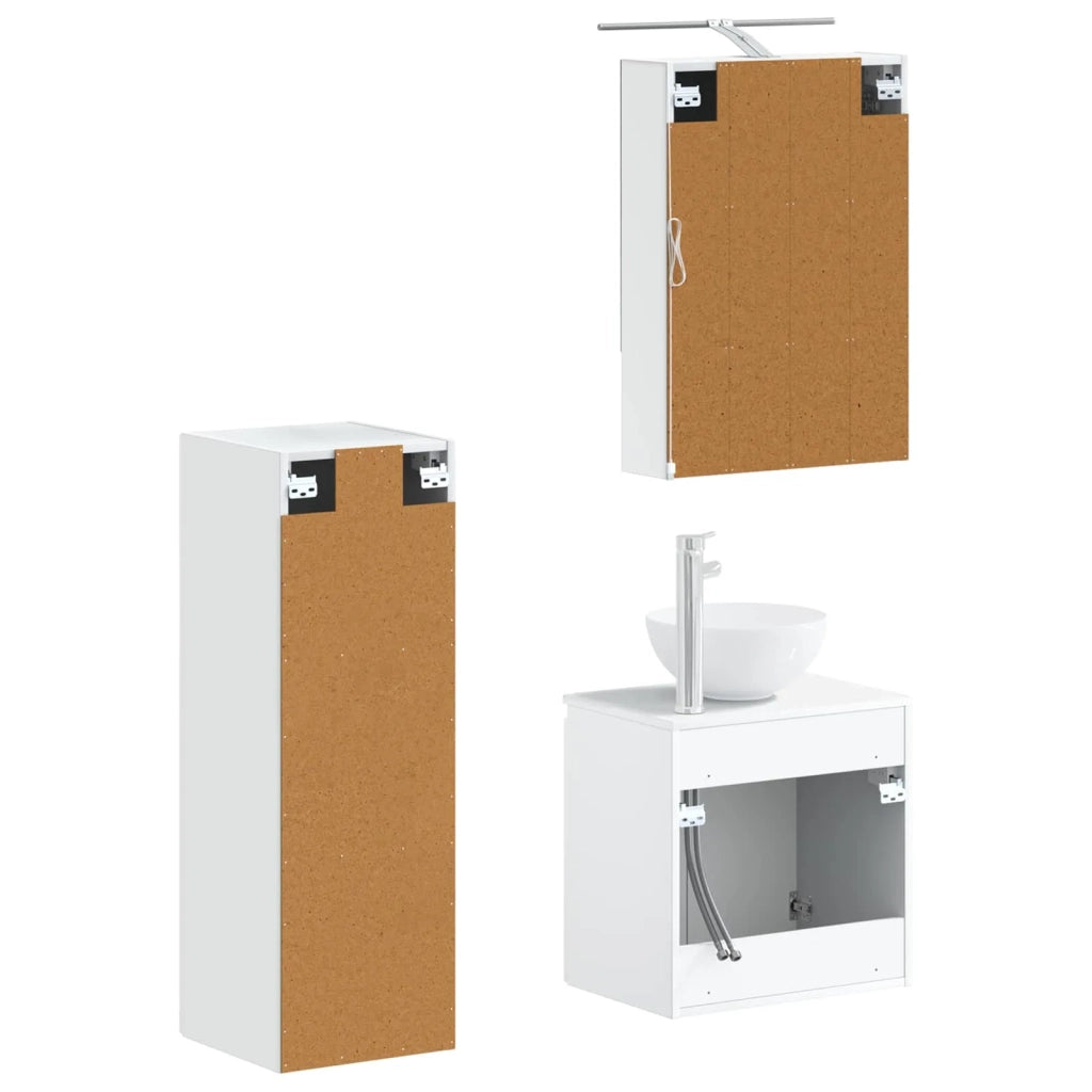 Set di mobili per il bagno 4 pcs Bianco 3407415