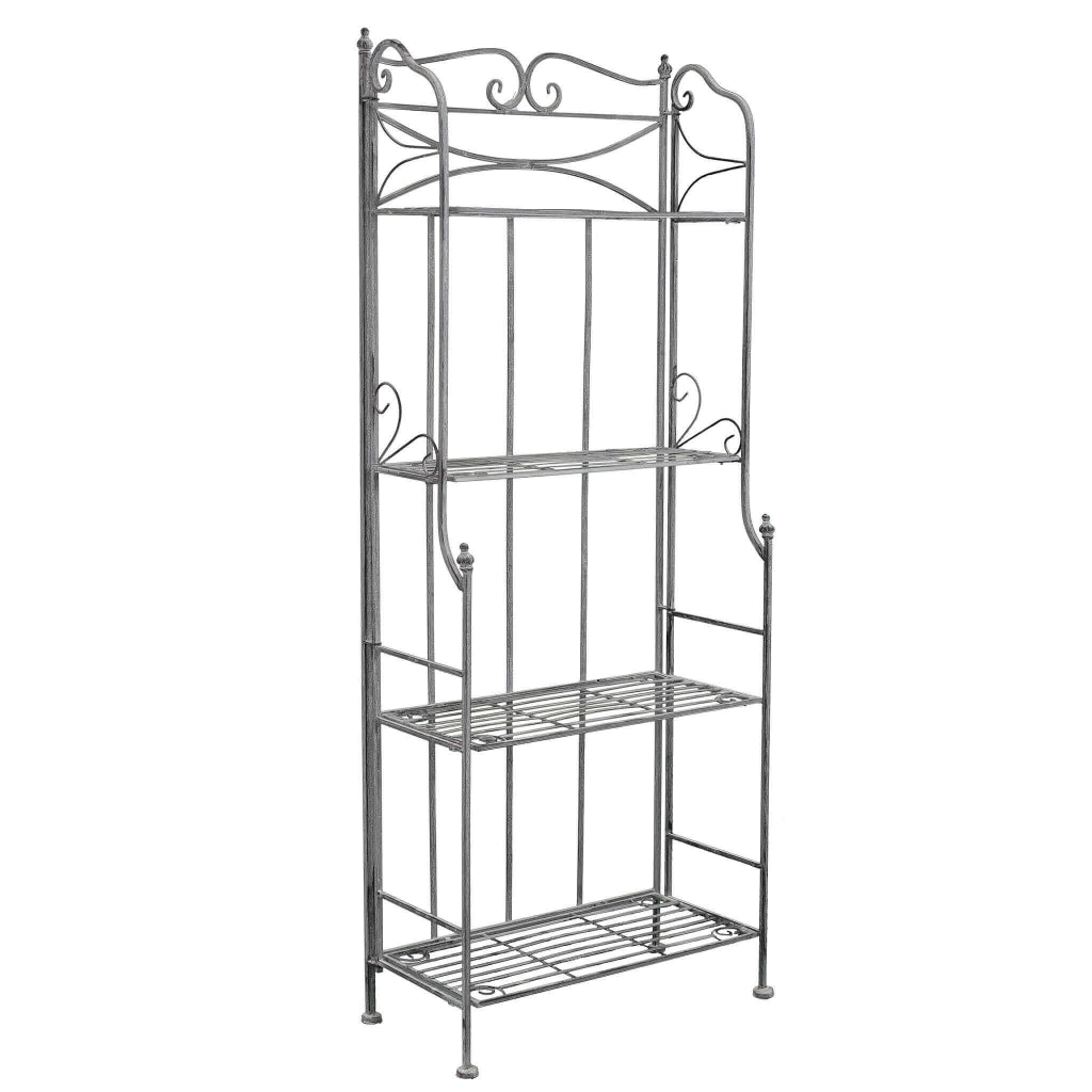 SCAFFALE PORTAVASI NOELLE CON 4 PIANI IN COLORE BIANCO OSSIDATO 61 X 32X H156 CM