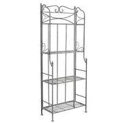 SCAFFALE PORTAVASI NOELLE CON 4 PIANI IN COLORE BIANCO OSSIDATO 61 X 32X H156 CM