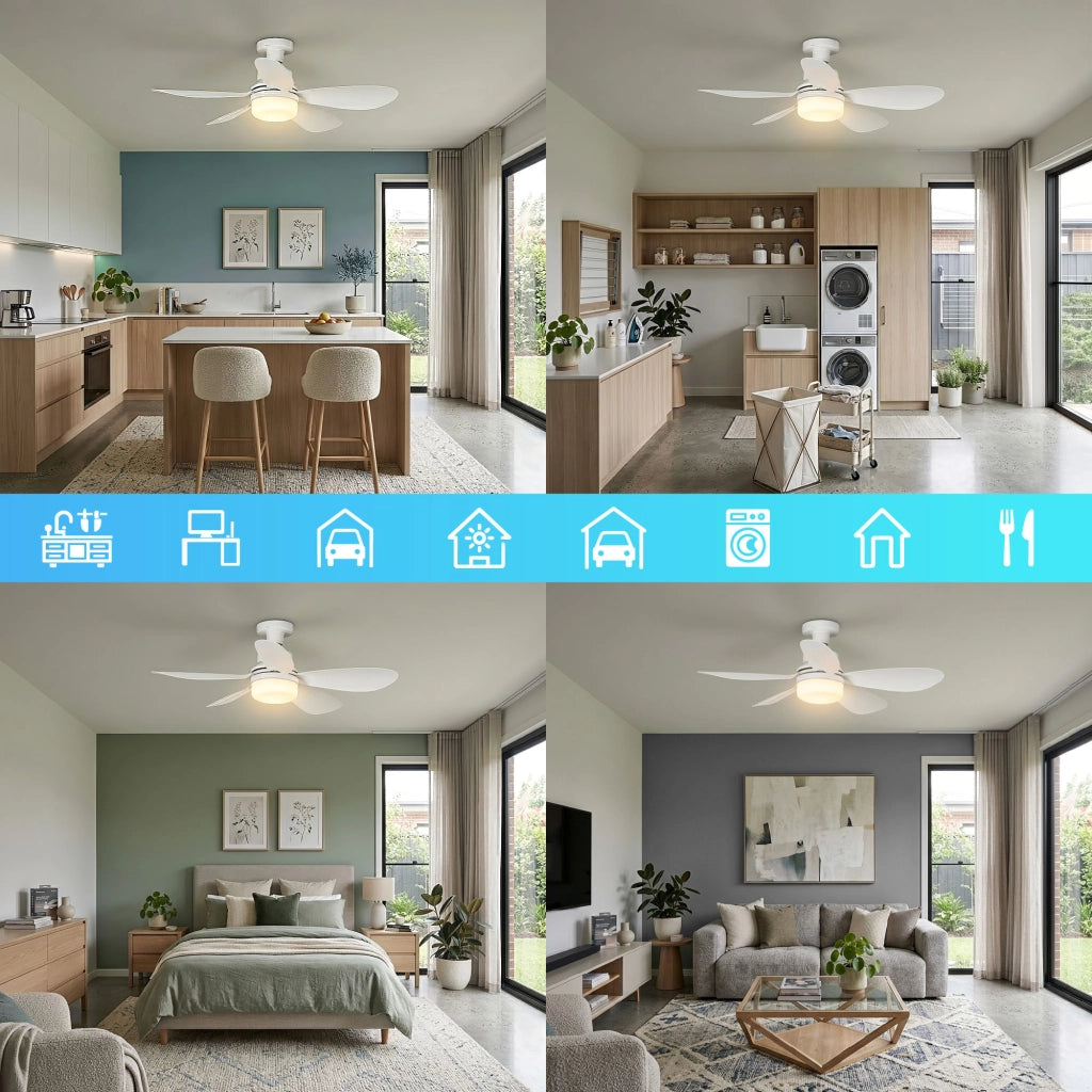 Lampadario Con Ventilatore da Soffitto con Luce LED E27 Avvitabile, Plafoniera con Ventola 2 in 1, Telecomando, 6 Velocità, Timer, Luce Dimmerabile 3000K-6000K, Silenzioso 51 cm