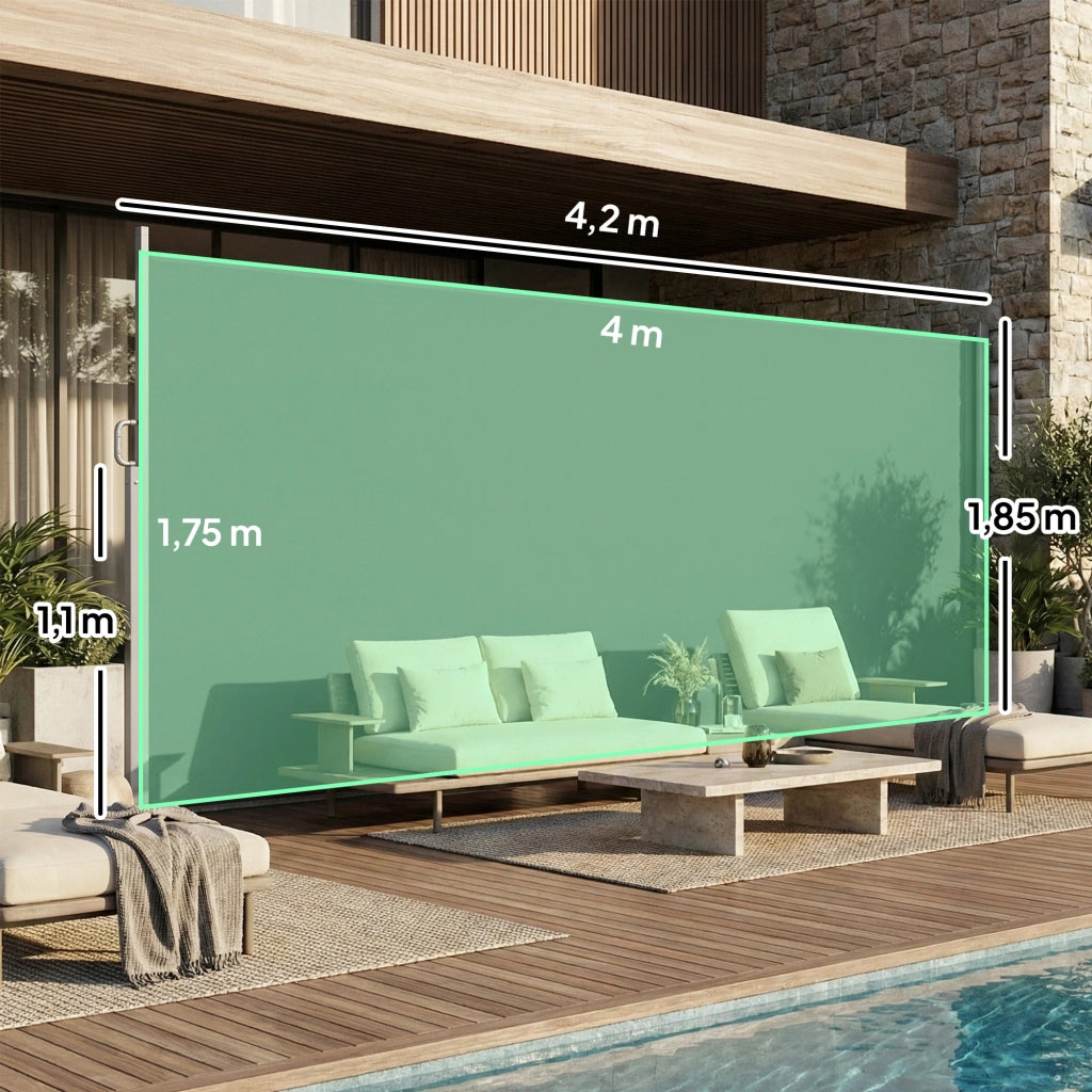 Tenda da sole estraibile laterale ¨C zephmum ¨C 420x185 cm, grigio scuro
