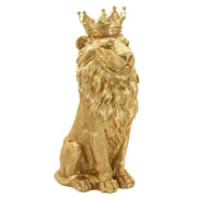 Scultura Leone 1, Oro, Poliresina, 30x42x74 cm