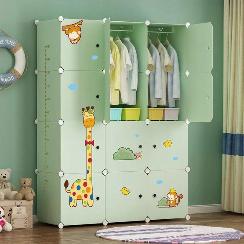 Guardaroba Modulare Cameretta 147x111x47 cm Ideale per Vestiti e Giocattoli