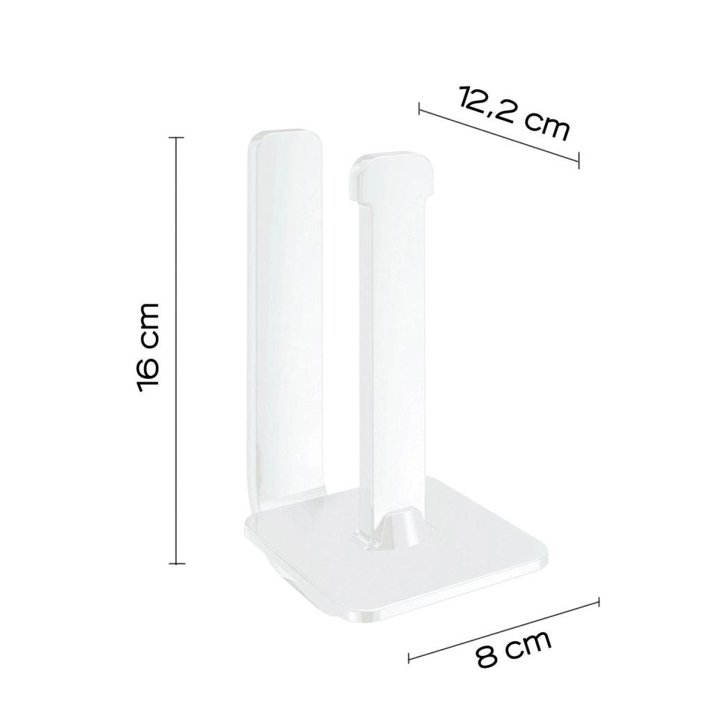 Portarotolo di riserva da muro in ottone, acciaio inox e Cromall 3224-02 Gedy serie OUTLINE Bianco Opaco