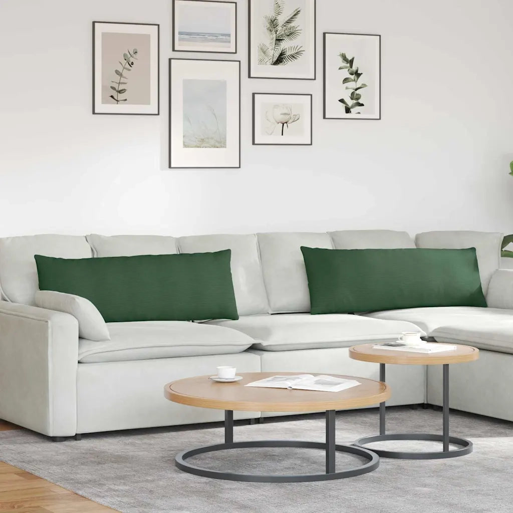 Cuscini da Divano 2 pz-Set di 2 Cuscini per Sofa Verde Scuro 120 x 40 cm 945092