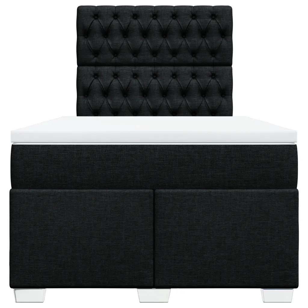 Giroletto a Molle con Materasso Nero 120x190 cm in Tessuto