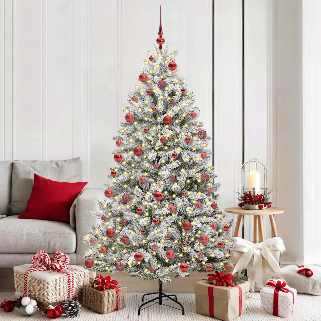 Albero di Natale | Decorazioni natalizie artificiale con 300 LED Verde e Bianco 180 cm