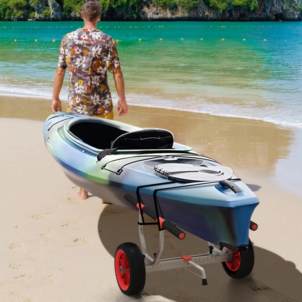Carrello per Kayak e SUP Regolabile ¨C Zephmum ¨C Alluminio Nero ?25 cm 100 kg