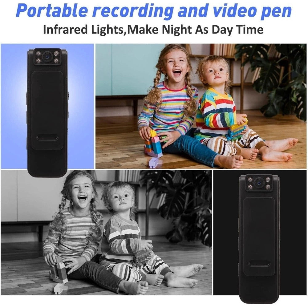 Trade Shop - Telecamera Spia Microcamera Infrarossi Bodycam Visione Notturna Registratore -