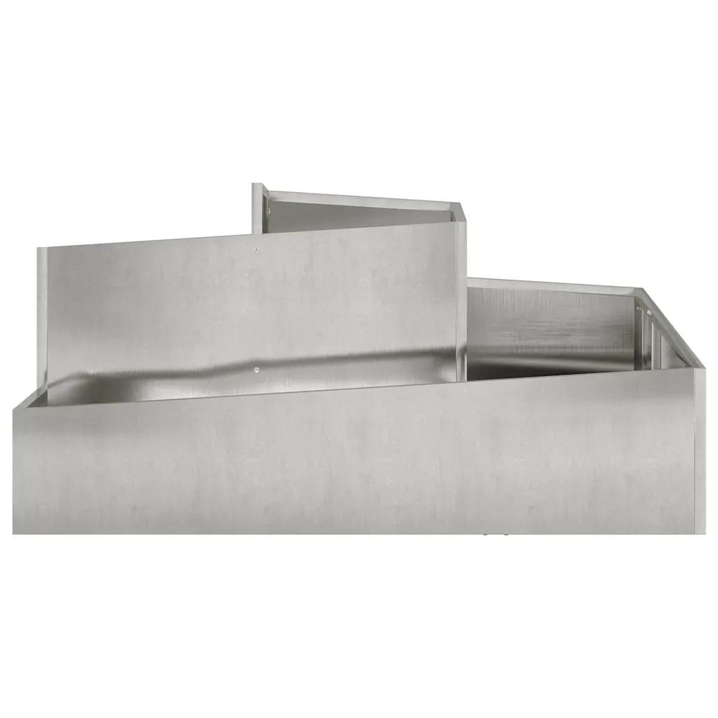 Vaso da giardino Argento 100 x 100 x 50 cm Acciaio inossidabile 873589
