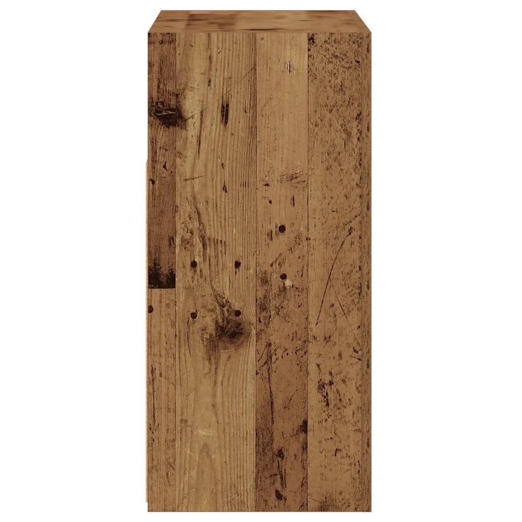 Credenza con Luci LED-Buffet-Armadio da cucina Legno Antico 80x35x75 cm in Truciolato