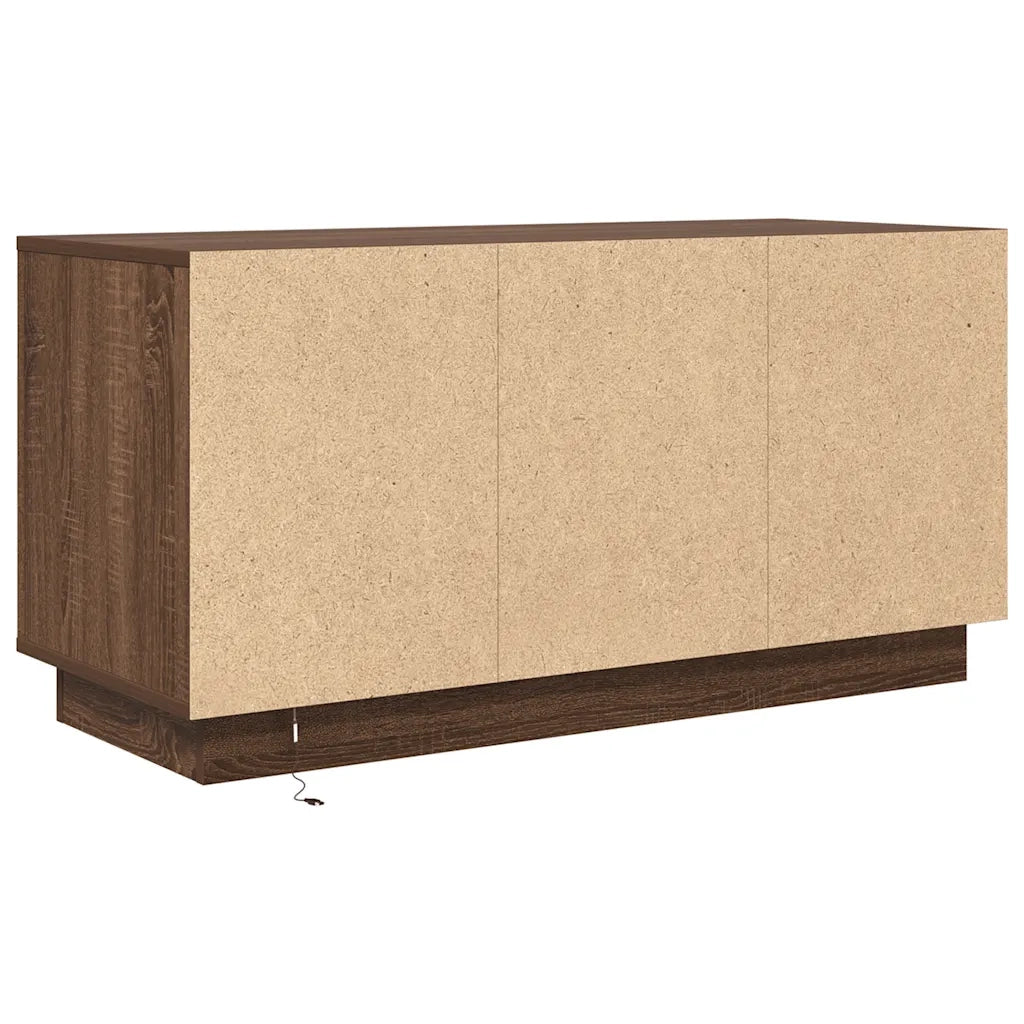 Mobile Porta TV con Luci LED Rovere Marrone 100x41x50 cm