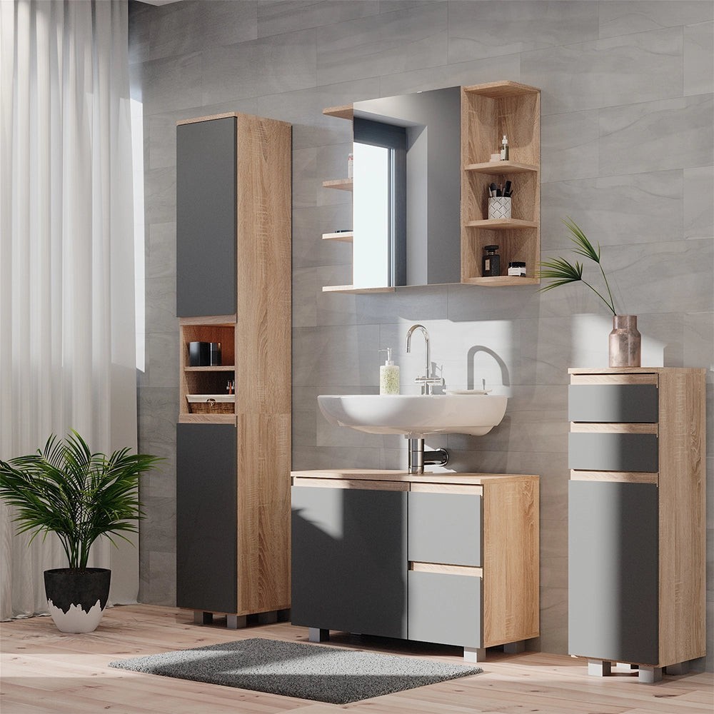 Vicco Set mobili bagno Sonoma 4 parti