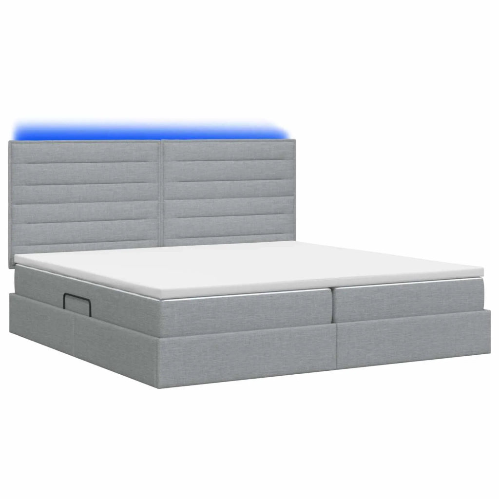 Letto con contenitore LED e materasso Grigio Chiaro 3459903