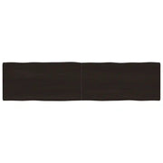 Piano Tavolo Marrone Scuro 200x50x(2-6) cm Rovere Non Trattato