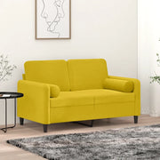 Cuscini Decorativi 2 pz Giallo Ø15x50 cm in Velluto 349515