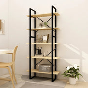 Libreria a 5 Ripiani-Scaffale per Libri-Mobile di Stoccaggio 80x30x175 cm in Legno Massello di Pino