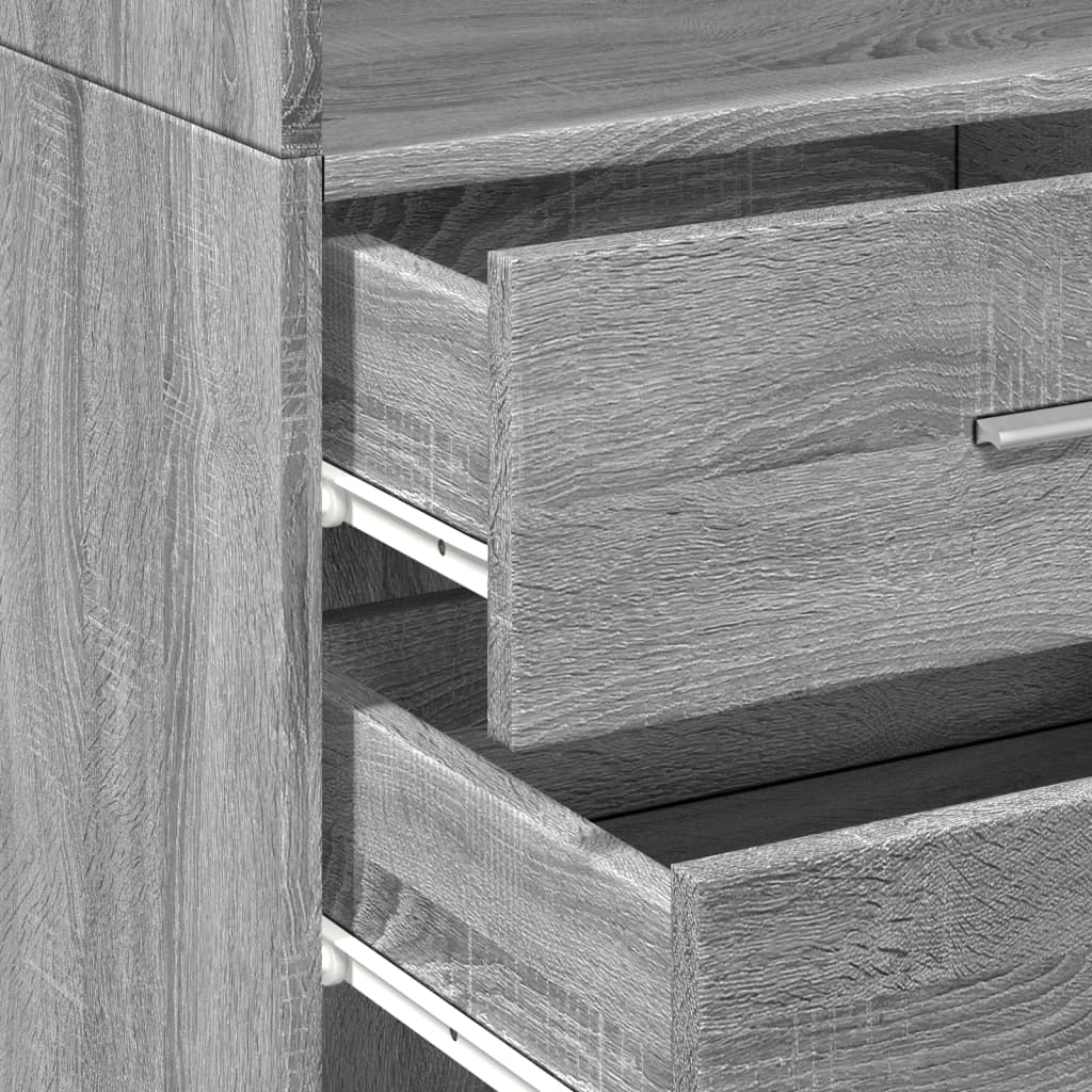 Buffet credenza cassettiera armadio mobile contenitore organizer cucina soggiorno salotto rovere Sonoma alto 45 x 42,5 x 185 cm legno ingegnerizzato grigio 02_0035369