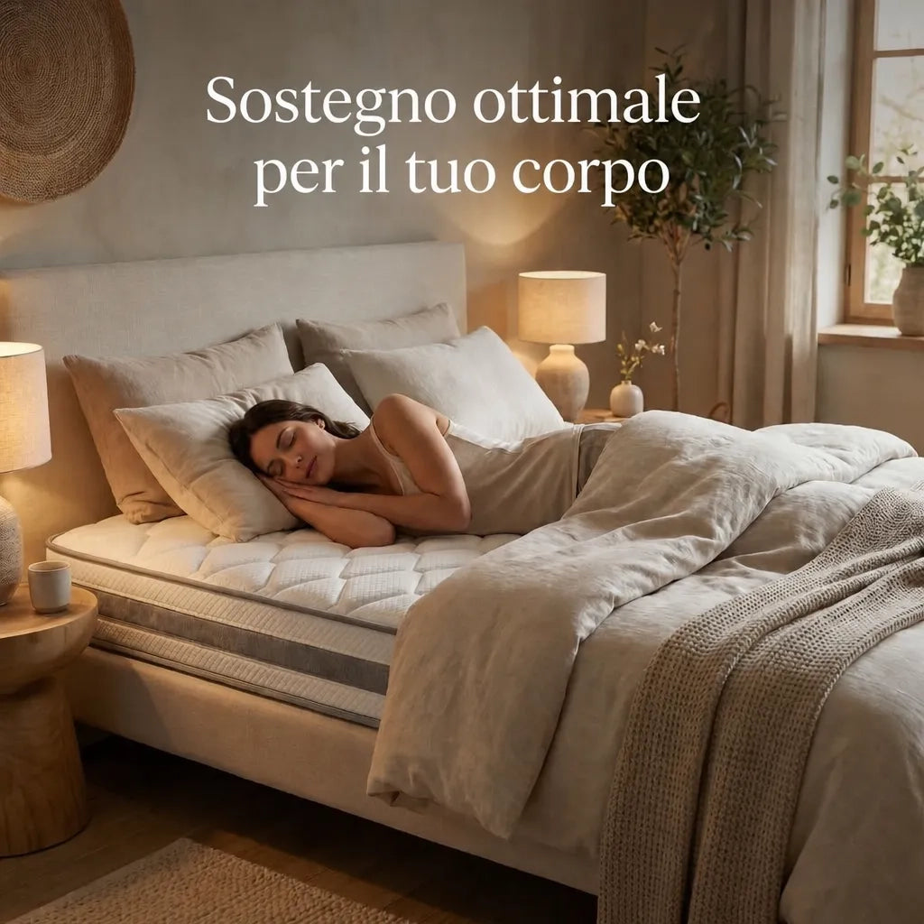 Materasso a Molle Insacchettate 7 Zone con Comfort Foam Rigidità H4 90x200x25 cm; Bianco
