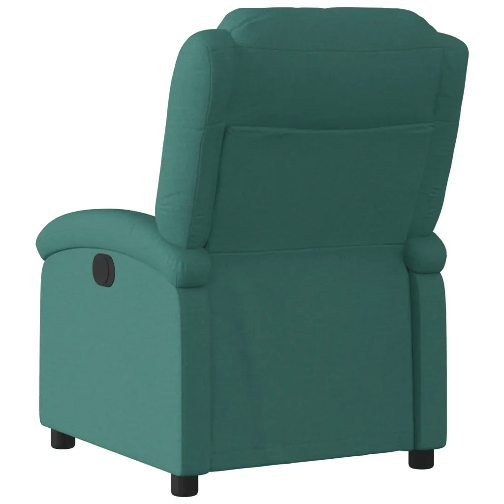 Poltrona | Sedia Relax Elettrica Reclinabile Verde Scuro in Tessuto