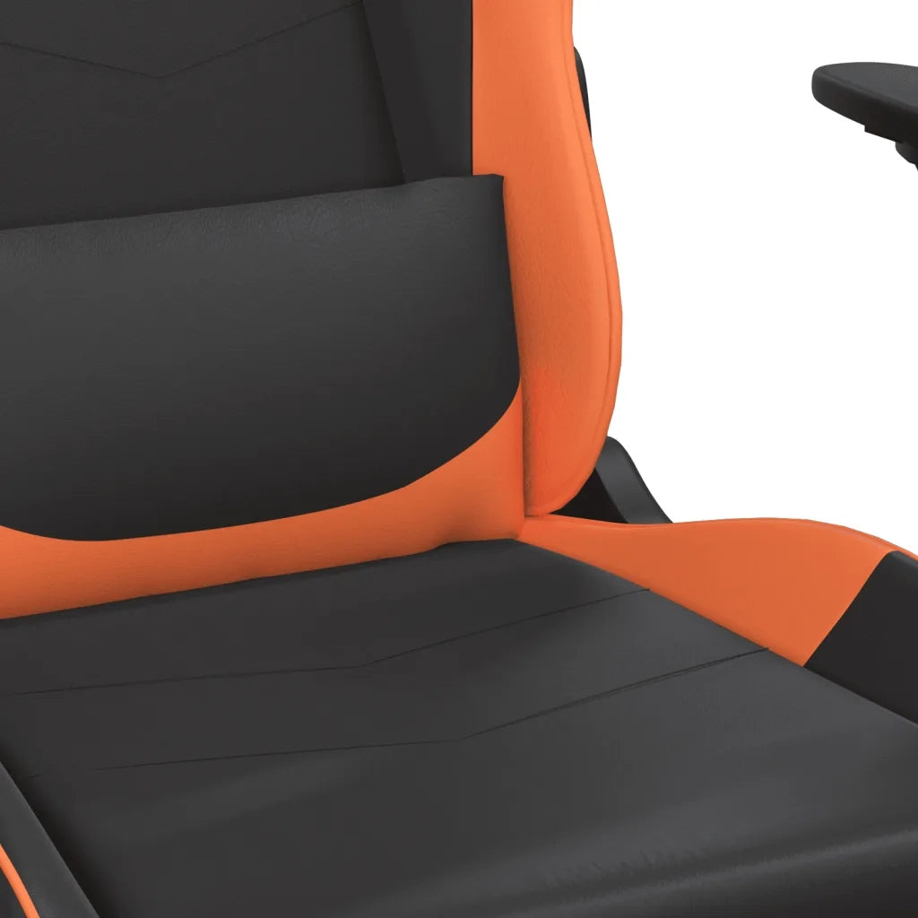 Sedia da Gaming Massaggiante Nero e Arancione in Similpelle 345405