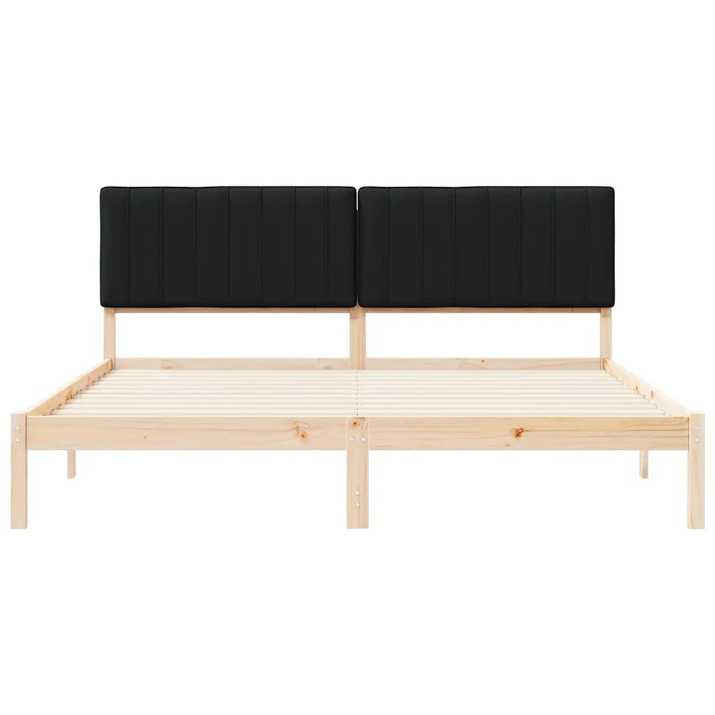 Letto con Testiera Rivestita Nero 180 x 200 cm 878031