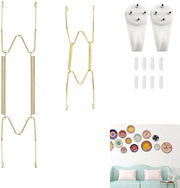 Sostegni per vassoio 2 pezzi - Supporti per vassoio invisibili - Acciaio inossidabile - Decorazione per parete - Supporti decorativi per piatti - Dimensioni 20/25 cm - Sostegni per piatti