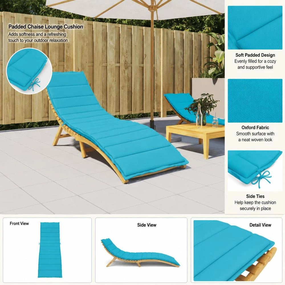 Sun Lounger Cushion, Turquoise Oxford Fabric