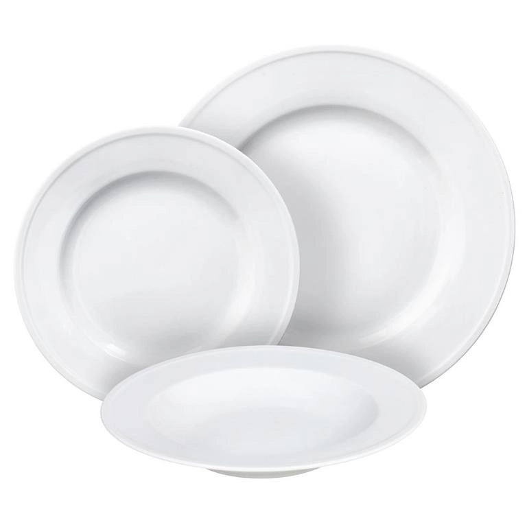 Servizio di Piatti da Tavola in Porcellana Milano Bianco 18 Pezzi Tognana