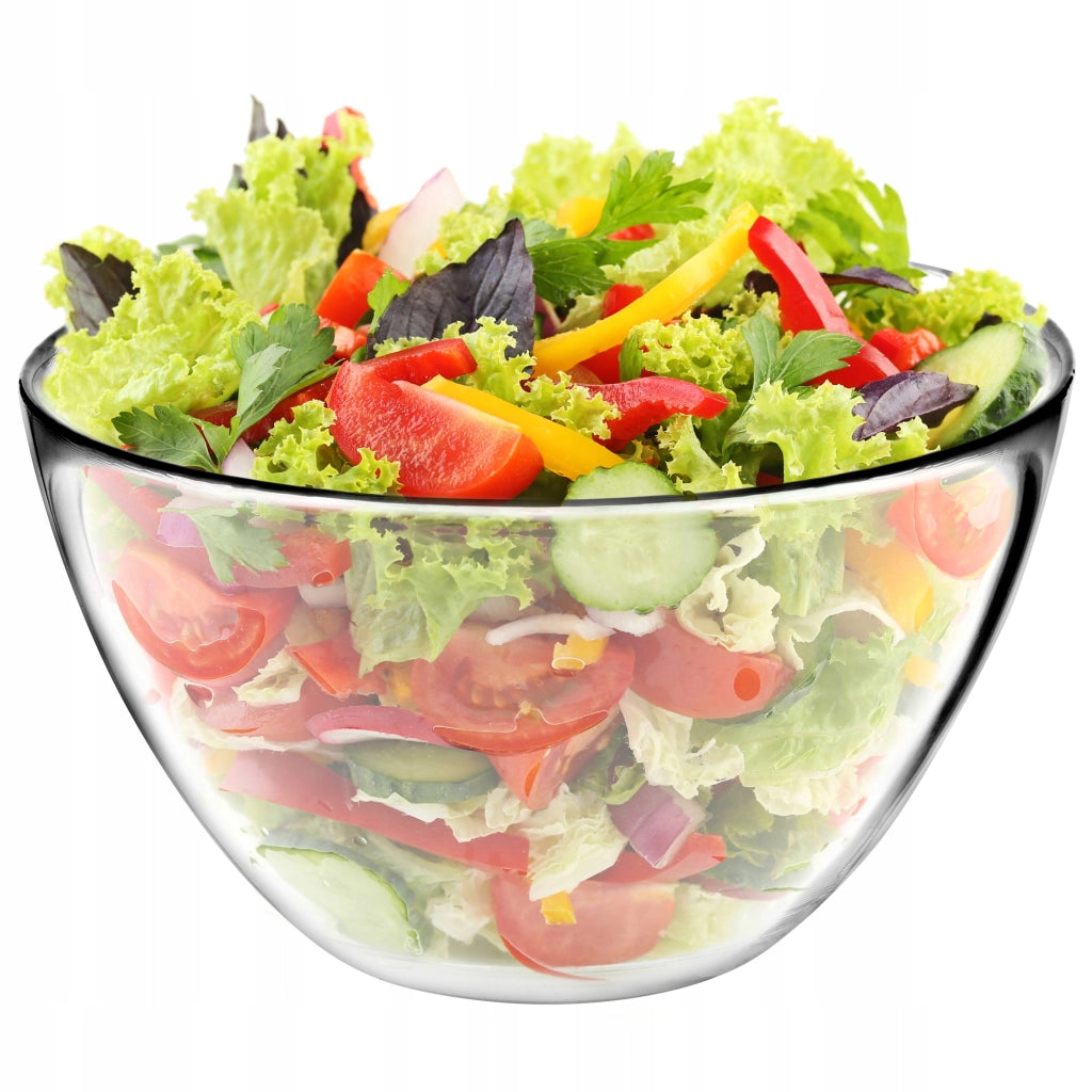 Ciotola da insalata KADAX in vetro, ideale per snack, insalate e frutta, 17 cm, grande e profonda.