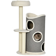 Letto per gatti con tiragraffi e cuscino ¨C zephmum ¨C grigio naturale bianco 60x44.5x109 cm