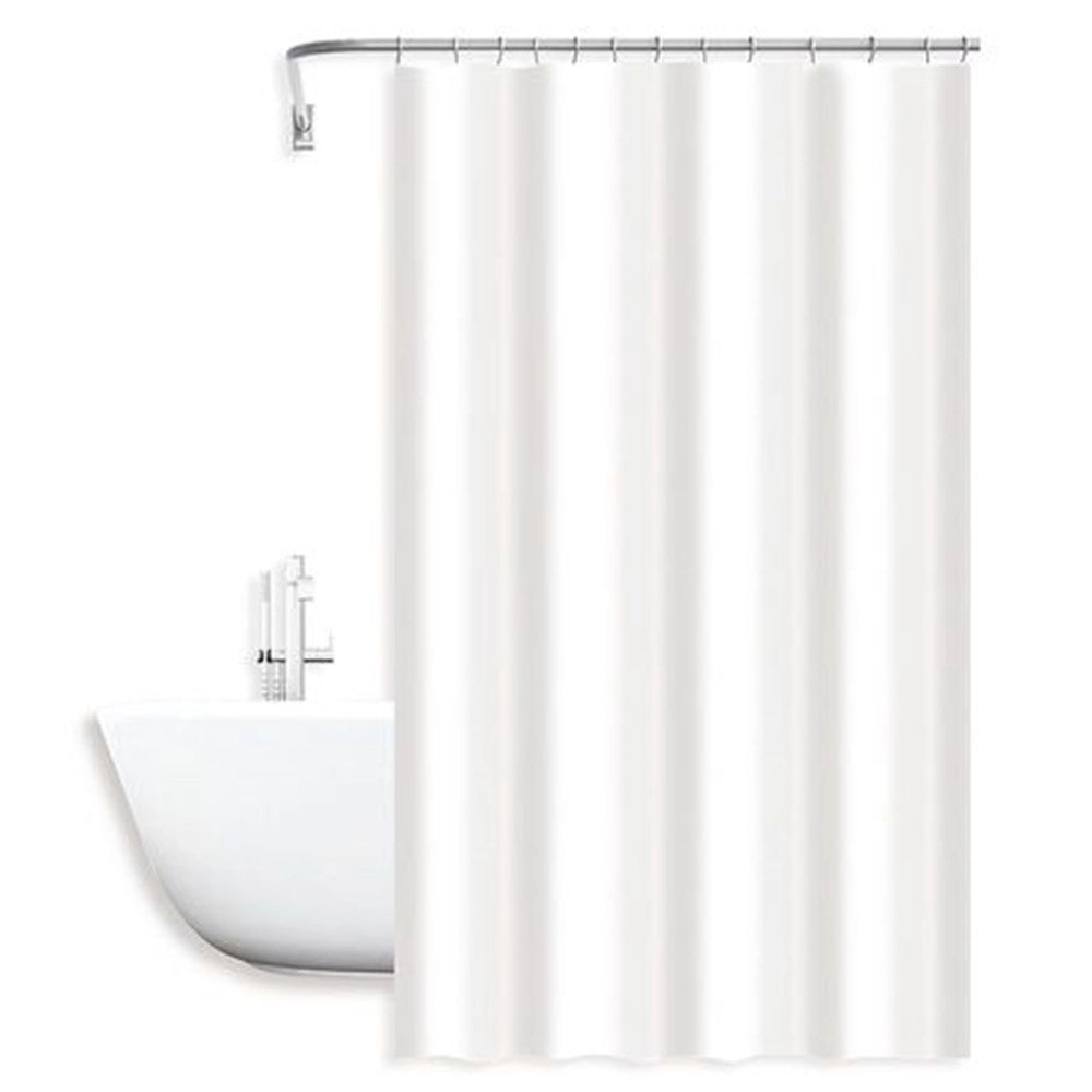 Trade Shop - Tenda Doccia Antimuffa Impermeabile 180 X 200 Cm Ganci Anelli Bagno Bianca 79708 -