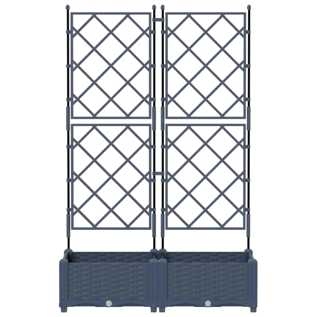 Vaso da giardino 2 pcs Grigio 80 x 40 x 125,5 cm Plastica 42002860