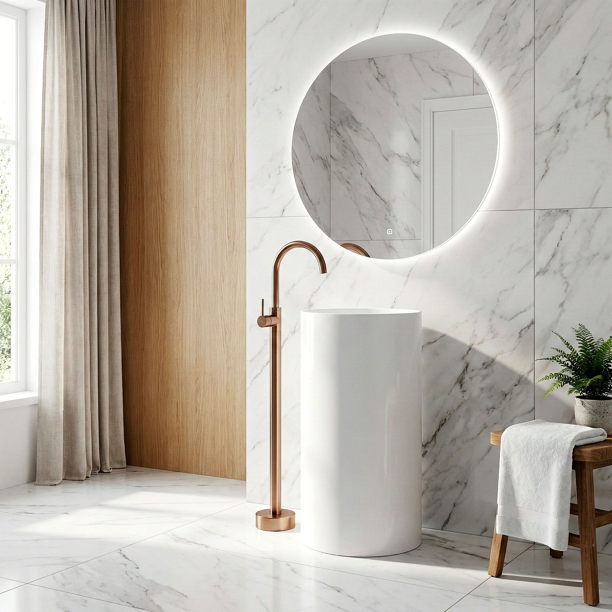 Rubinetto Da Lavabo Rea Lungo Brush Copper