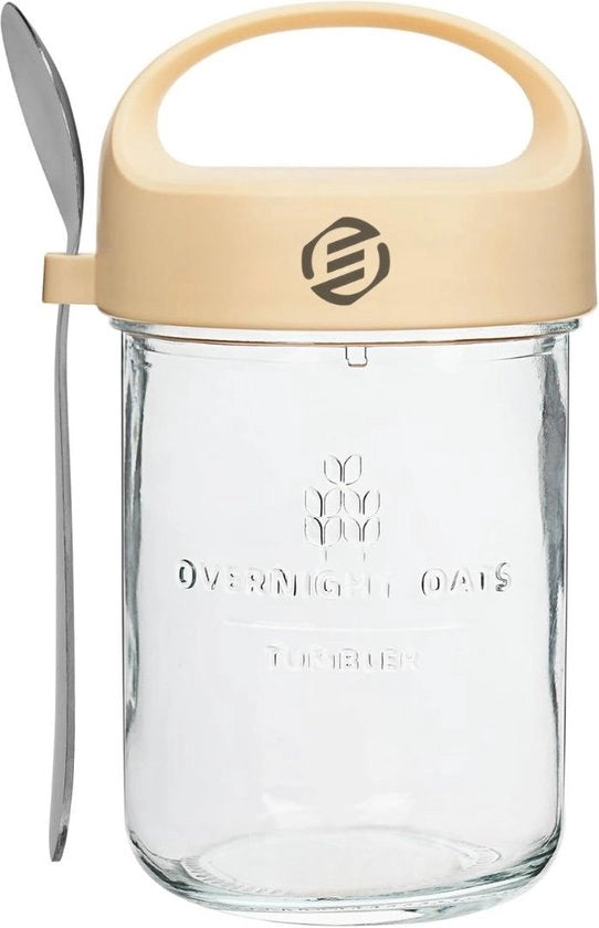 Set di Pentola per Overnight Oats in Jar di Mason - Muesli - Bicchiere per Avena - Kit - Da non perdere per la tua colazione
