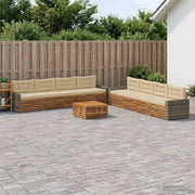 Set di divani da esterno 9 pz Naturale e Beige Poliestere 3383191