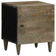 Comodini 2pz-Set di 2 Tavolino da notte Grigio Chiaro 40x33x46 cm in Legno Massello Mango 312329