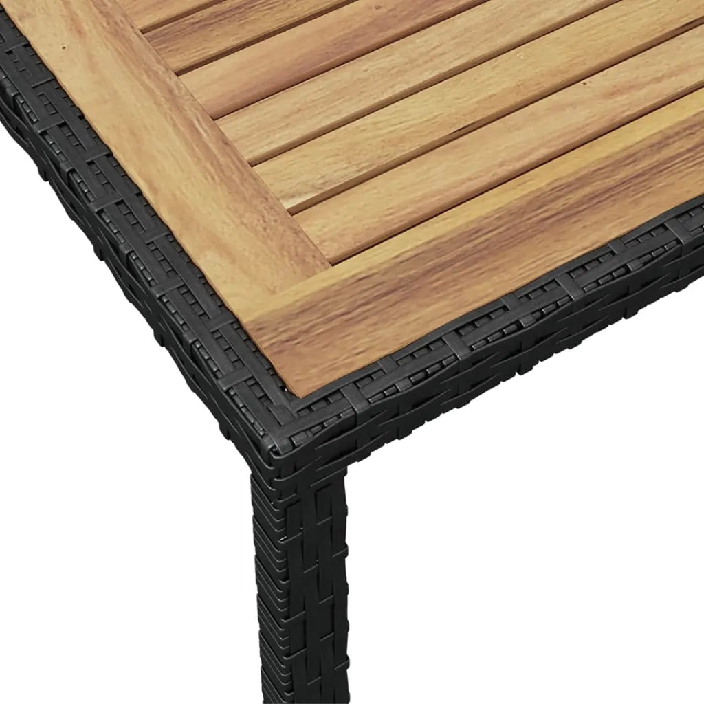Tavolo da Giardino Nero e Marrone 123x60x74 cm Acacia Massello 46450
