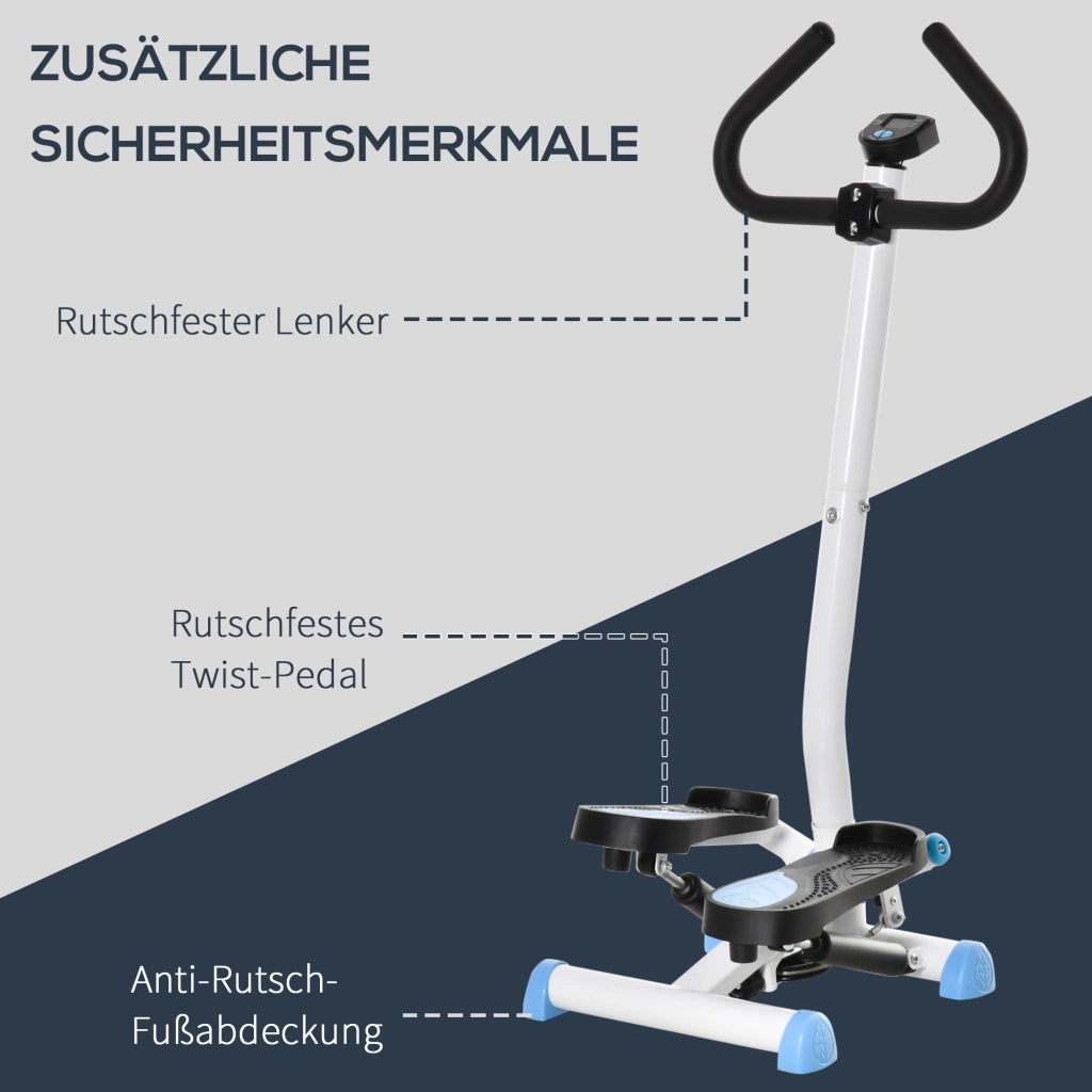 Stepper Fitness LCD ¨C zephmum ¨C Nero e grigio, ABS e acciaio, 55x44x108 cm