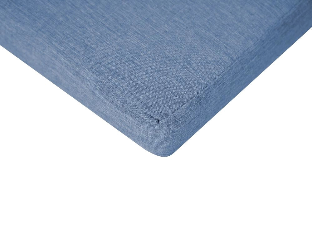 Set di 2 sedie da pranzo da giardino per esterni in legno d'acacia con cuscini blu resistente agli agenti atmosferici dal design classico